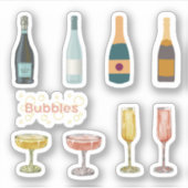 Stickers van mousserende wijn (Voorkant)