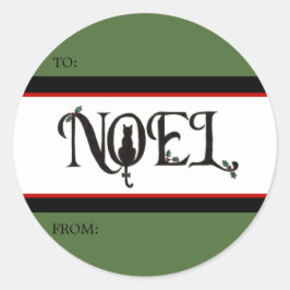 Stickers van Noel Cat Gift Label
