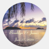 Stickers van Paarse strandbruiloft (Voorkant)