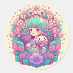 Stickers van pasta kawaii met animatie voor meisje