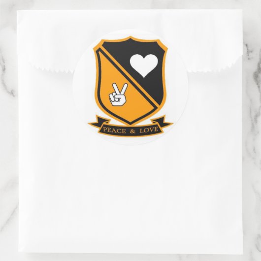 stickers van "Peace & Love" (Tas)