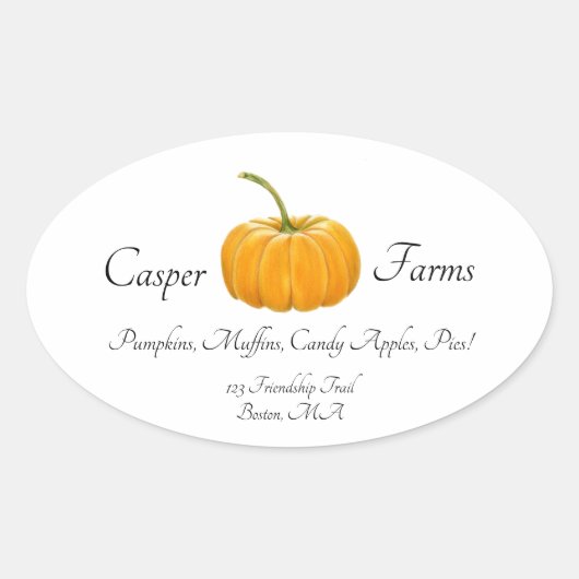 Stickers van pompoenen met Boerderij, met een kleu (Voorkant)