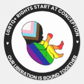 Stickers van Pride Fetus (rond) (Voorkant)