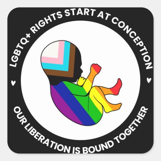 Stickers van Pride Fetus (vierkant) (Voorkant)