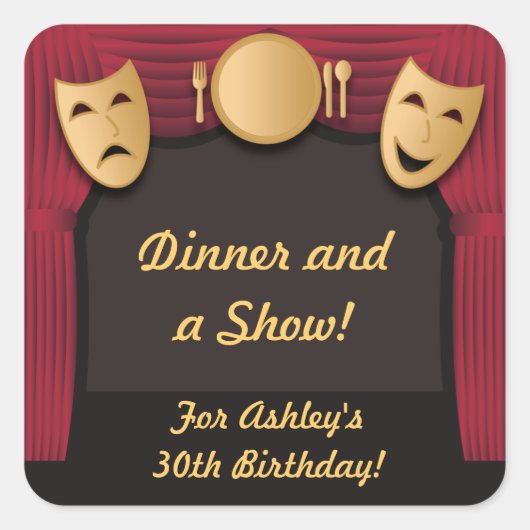 Stickers van Red and Gold Dinner Theater Party (Voorkant)