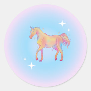 stickers van regenboogpaarden