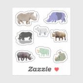 Stickers van rinoceros (Vel)