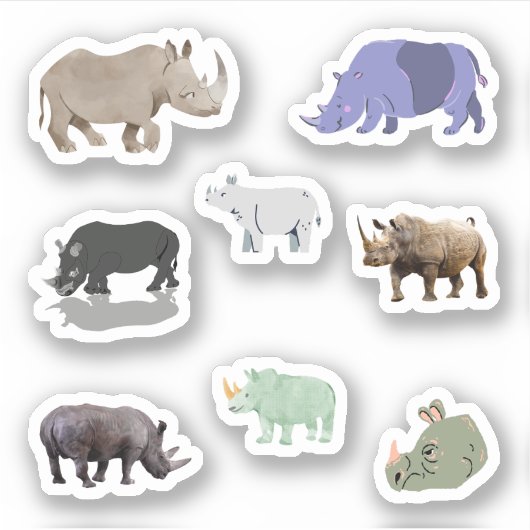 Stickers van rinoceros (Voorkant)