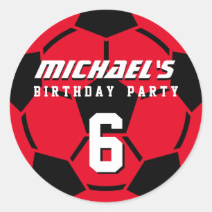 Stickers van Rode Voetballen Birthday Party