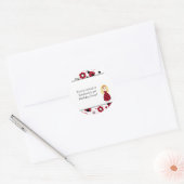 Stickers van rode zwarte vrouwtjes verjaardagsfees (Envelop)