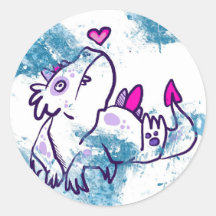 Stickers van Snow Dinosaur