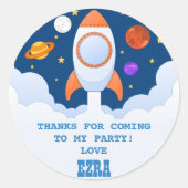 Stickers van Space Rocket Birthday Party (Voorkant)