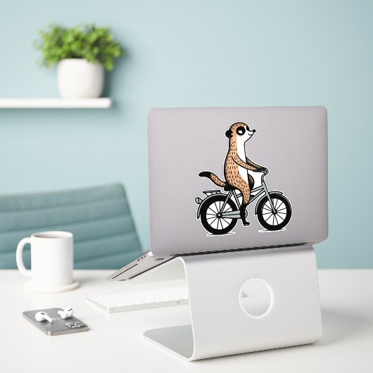 Stickers van stokstaartjes (Laptop op bureau)