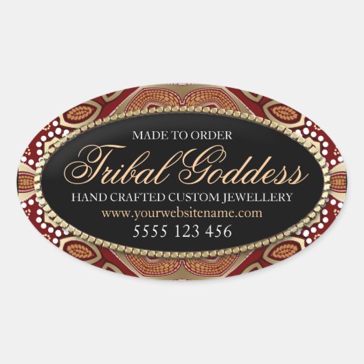 Stickers van tribaal godin Oval Product (Voorkant)