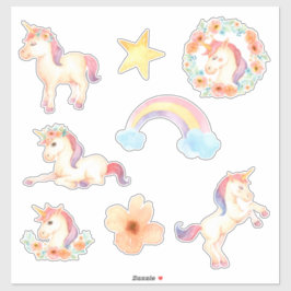 Stickers van Unicorn Waterverf