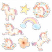 Stickers van Unicorn Waterverf (Voorkant)