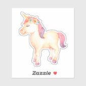 Stickers van Unicorn Waterverf (Vel)
