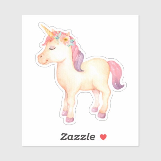 Stickers van Unicorn Waterverf (Vel)