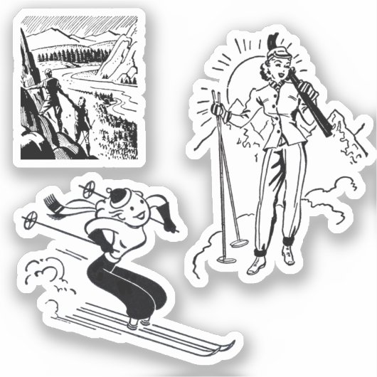 Stickers van Vintage/Retro Ski (Voorkant)