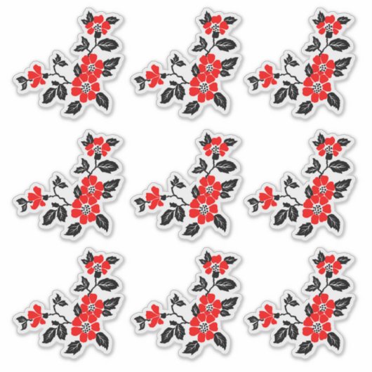 Stickers van vinylrode papaver (Voorkant)