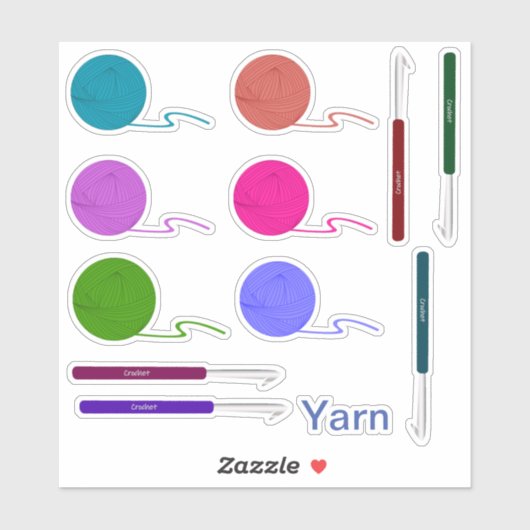 Stickers van Yarn en Hook (Vel)