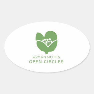 Stickers vel van Vrouw binnen Open Cirkels