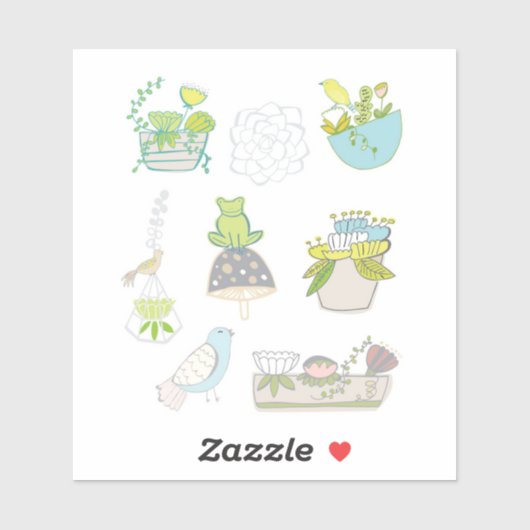 stickers vetplanten en planten (Vel)