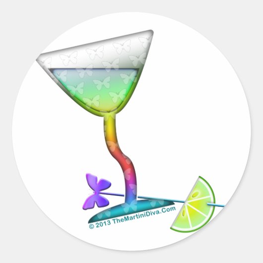 STICKERS - VLINDER MARTINI (Voorkant)