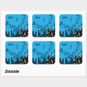 Stickers voor aangepaste monogram muziekillustrati (Vel)