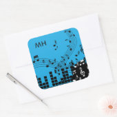 Stickers voor aangepaste monogram muziekillustrati (Envelop)