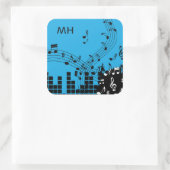 Stickers voor aangepaste monogram muziekillustrati (Tas)