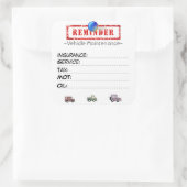 Stickers voor aangepaste serviceherinnering (Tas)