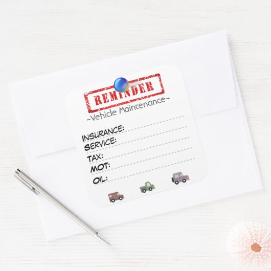 Stickers voor aangepaste serviceherinnering (Envelop)