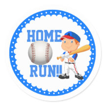 Stickers voor Baseball Classic Round Home Run