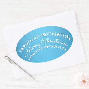 Stickers voor blauwe en witte pretkerst