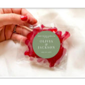 Stickers voor bruiloft Snoep koekjes tas donkergro