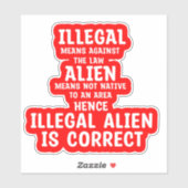 Stickers voor de definitie van een illegaal vreemd (Vel)