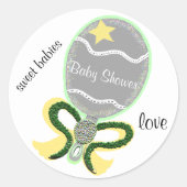 Stickers voor de Rattle Round, groen geel Baby sho (Voorkant)