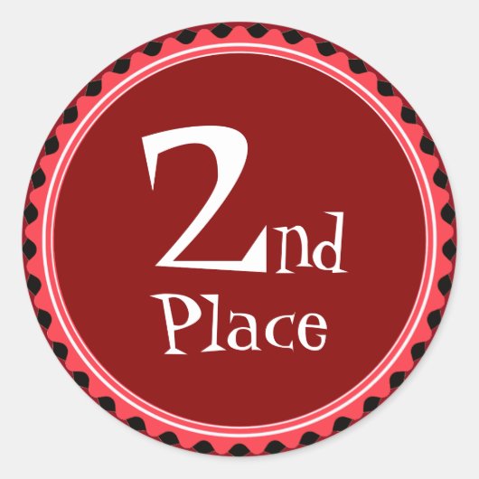 Stickers voor de Red Second Place Award van de ler (Voorkant)