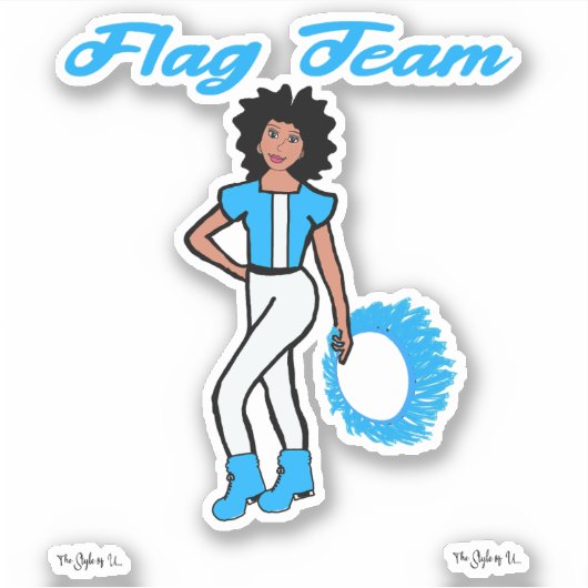 Stickers voor de Ring van het vlaggenteam ( blauw (Voorkant)