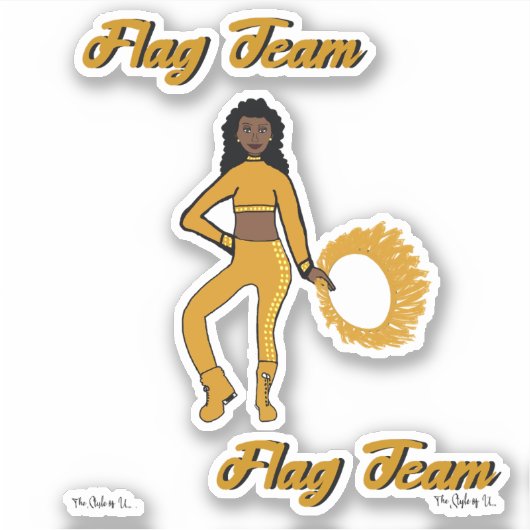 Stickers voor de Ring van het vlaggenteam ( Gold ) (Voorkant)