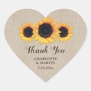 Stickers voor de Rustic Burlap en Sunflower Weddin