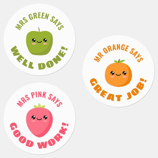 Stickers voor de toekenning van drie vruchtensoort (Groep)
