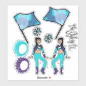 Stickers voor de vlaggekleurde beschermhuls ( Aqua (Vel)