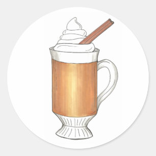 Stickers voor de winterkerstfeestdag met warme kno