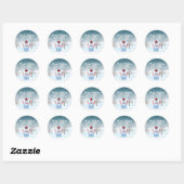 Stickers voor de winterkerstsnowman Klassic Round (Vel)