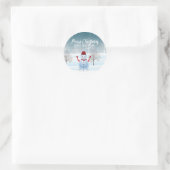Stickers voor de winterkerstsnowman Klassic Round (Tas)
