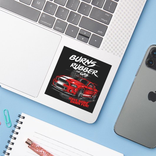 Stickers voor elk doel | Aangepaste ontwerpen" (Laptop met iPhone)