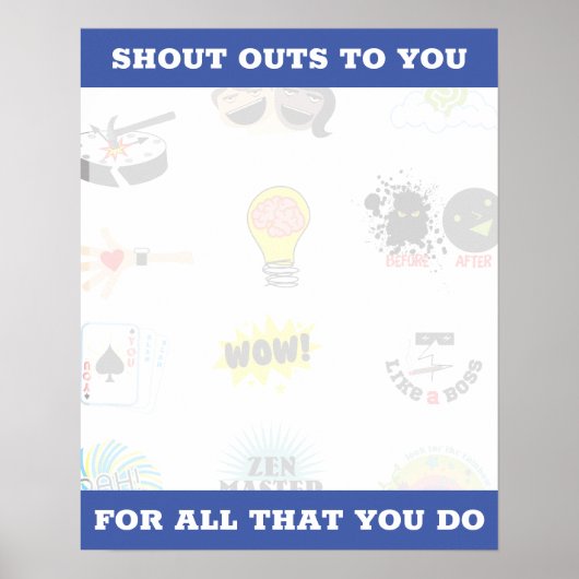 Stickers voor erkenning poster beloning werknemers (Voorkant)