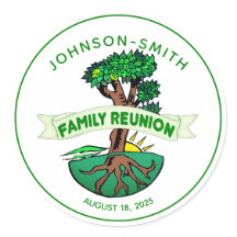 Stickers voor familiegroei met groene bomen